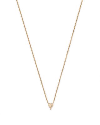 14K Yellow Gold Diamond Heart Pendant Necklace - Exclusive