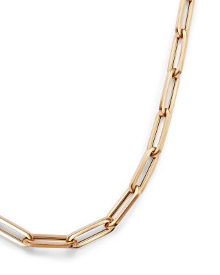 14K Yellow Gold Extra Large Paper Clip Chain Necklace, 16&amp;quot;