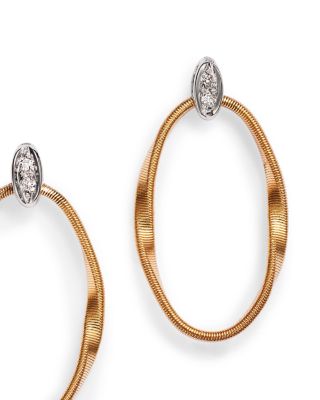 18K Yellow Gold Onde Diamond Drop Earrings