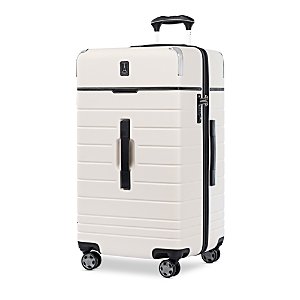 Travel Pro Large Check-in Trunk Spinner Suitcase In White Sand