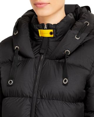 black puffa coat long