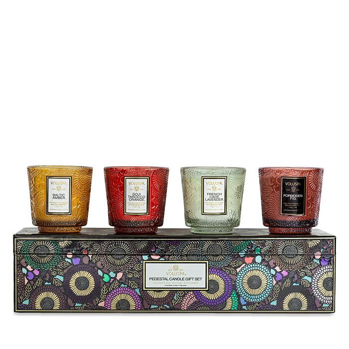 Voluspa - Japonica Best-Sellers Petite Pedestal Candle Gift Box, Set of 4