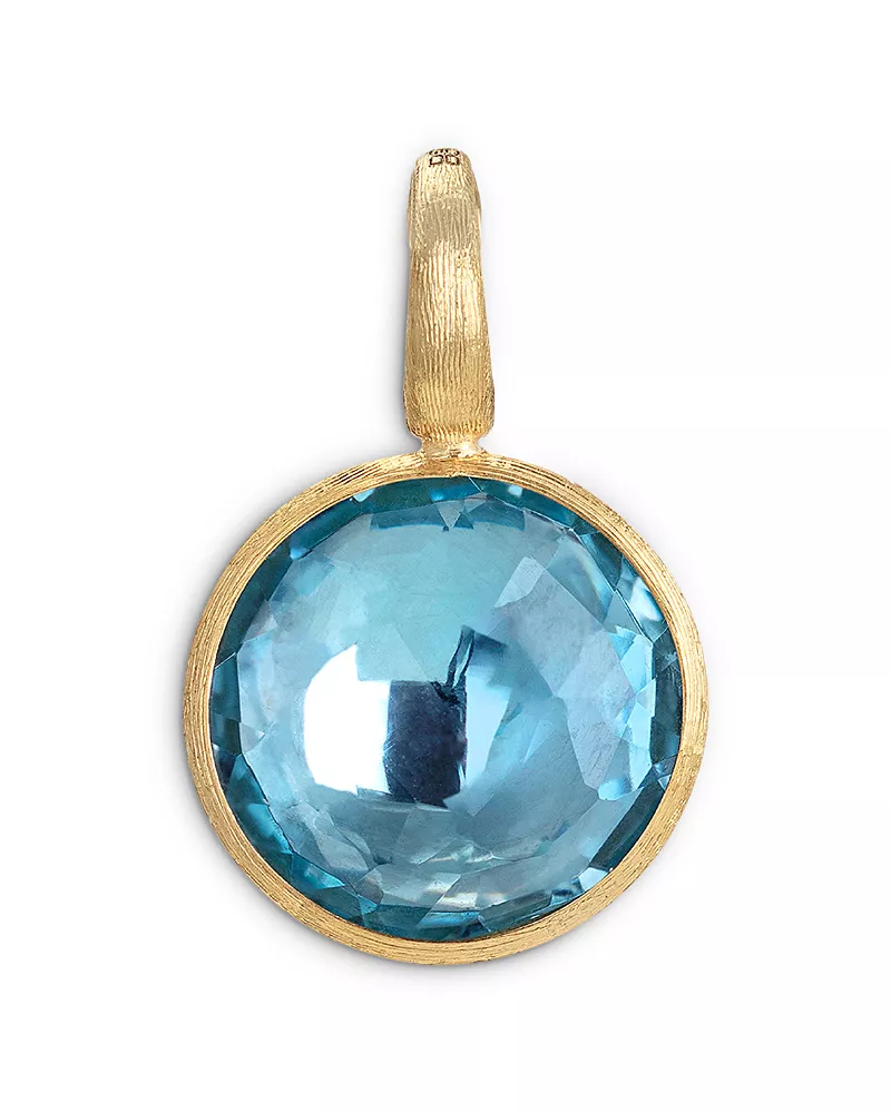 Marco Bicego 18K Yellow Gold Jaipur Blue Topaz Round Pendant