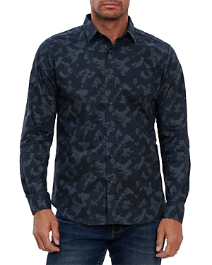 Robert Graham Kasseri Cotton Camouflage Print Tailored Fit Button Down Shirt