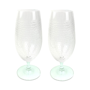 Michael Wainwright Panthera Clear Stemmed Water Glass, Set Of 2 In White