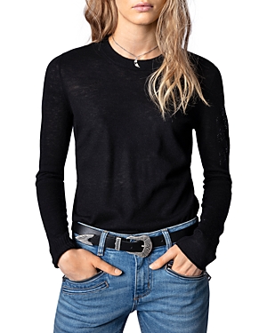 Zadig & Voltaire Miss Cp Arrow Embellished Cashmere Sweater In Noir