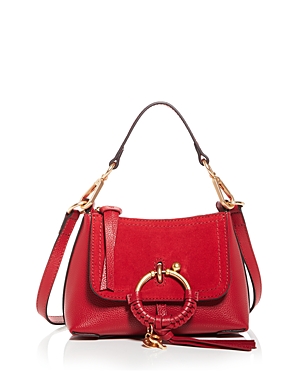 See By Chloé See By Chloe Joan Mini Leather & Suede Hobo In Dusky Red/gold
