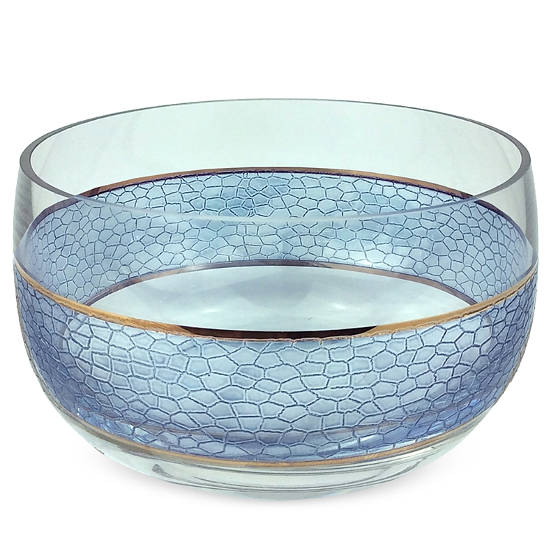 Michael Wainwright Panthera Platinum Medium Glass Bowl In Indigo/white