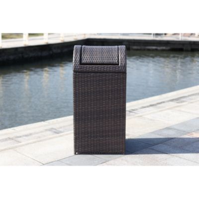 Outdoor Wicker Trash Bin