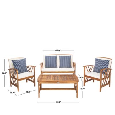 Fontana 4-Piece Outdoor Living Set with Accent Pillows