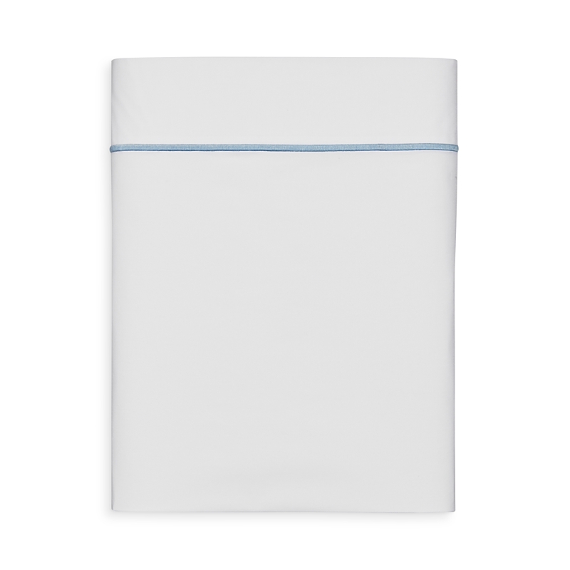 Matouk Bergamo Flat Sheet, Full/queen In Hazy Blue