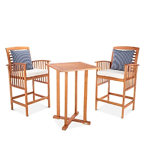 Safavieh Pate 3 Piece Outdoor Bistro Set With Accent Pillows In Natural
