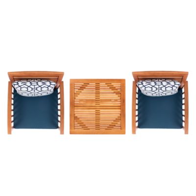 Pate 3 Piece Outdoor Bistro Set with Accent Pillows