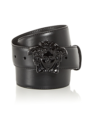 Versace Medusa-head Plaque Buckle-fastening Belt In Black Black