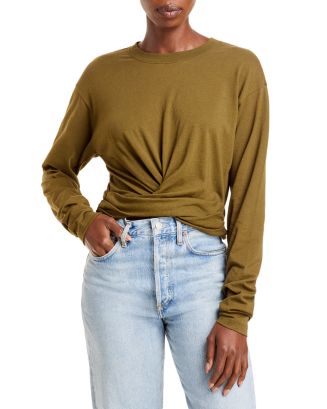 FRAME Wrap Around Long Sleeve Top | Bloomingdale's