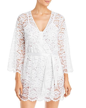 Shop Cosabella Magnolia Lace Robe In White