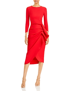 Chiara Boni La Petite Robe Side Draped Cocktail Dress In Red