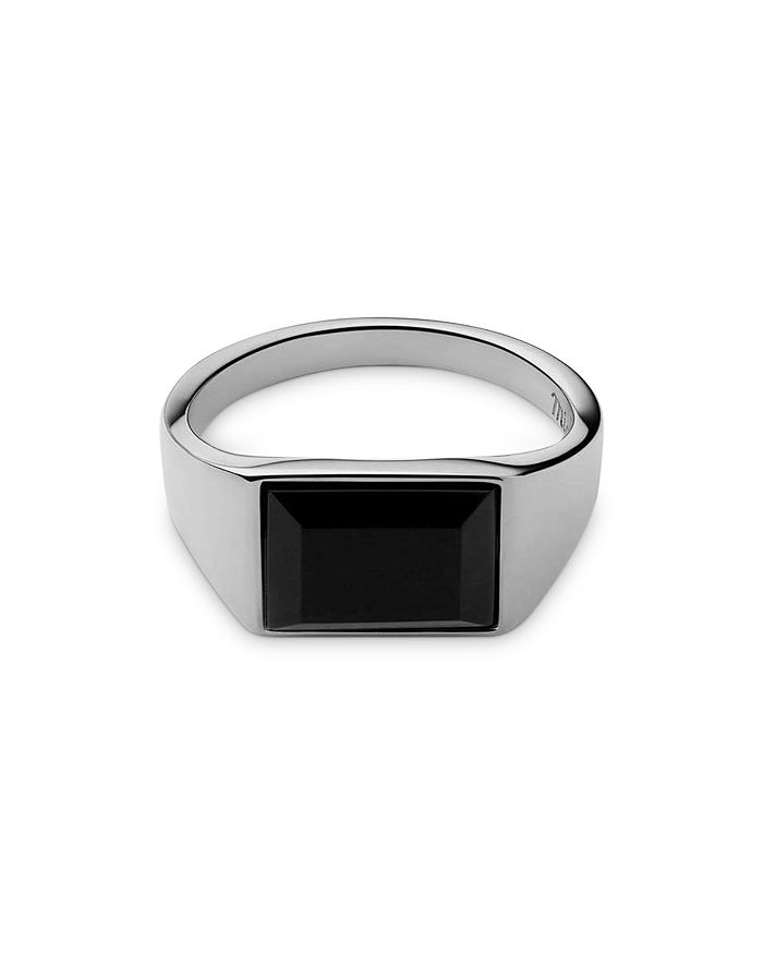 MIANSAI Lennox Onyx Ring in Rhodium Plated Sterling Silver | Bloomingdale's