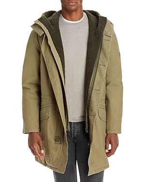 Yves Salomon Shearling-lined Down Parka In Original Khaki