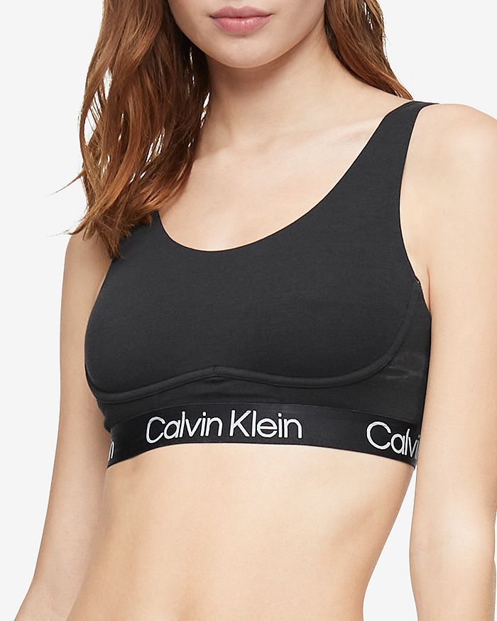 Calvin Klein Cotton Unlined Bralette In Black - FREE* Shipping