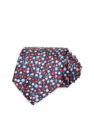 The Men's Store At Bloomingdale's Floral Medallion Neat Silk Classic Tie - 100% Exclusive In Navy/red