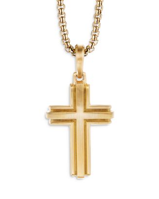 David Yurman Deco Cross Pendant in 18K Yellow Gold | Bloomingdale's