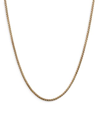 David Yurman - Men's 18K Yellow Gold Box Link Chain Necklace 24", 1.7mm
