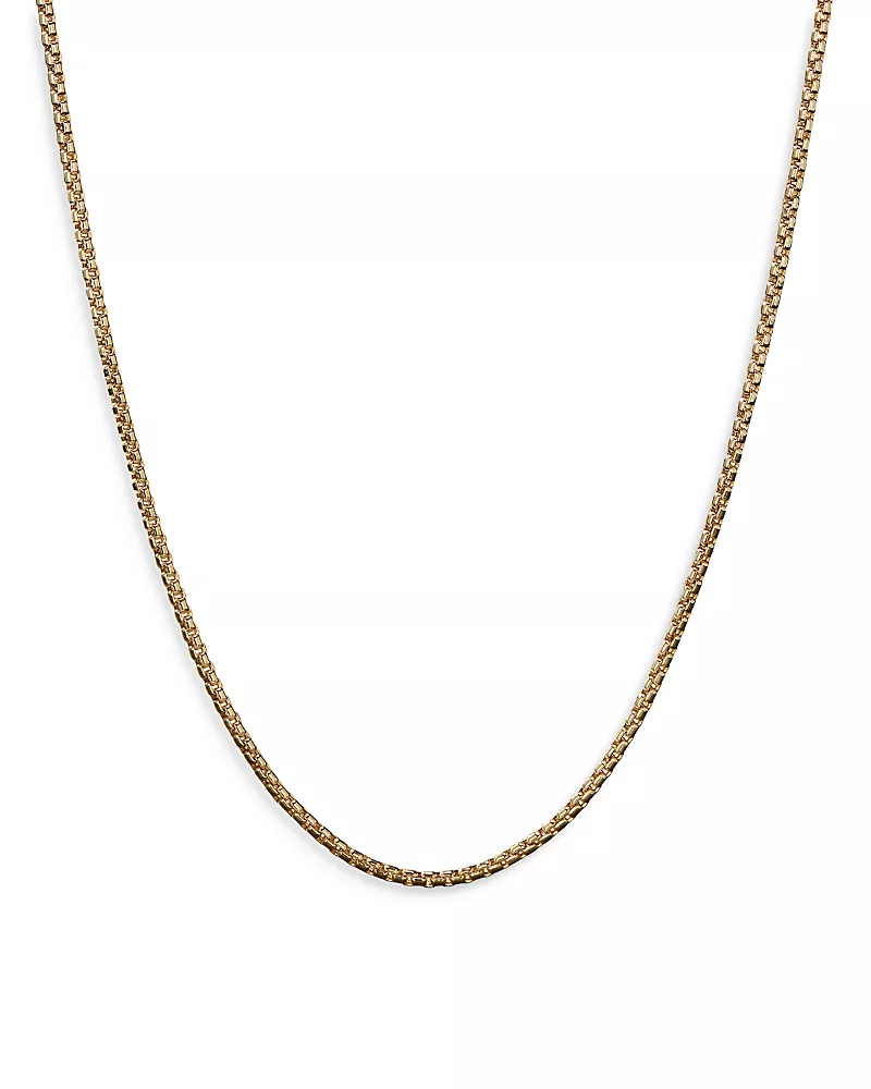 David Yurman 18K Yellow Gold Box Link Chain Necklace, 24