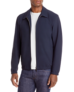 Shop Theory Brody Precision Ponte Zip Front Jacket In Baltic