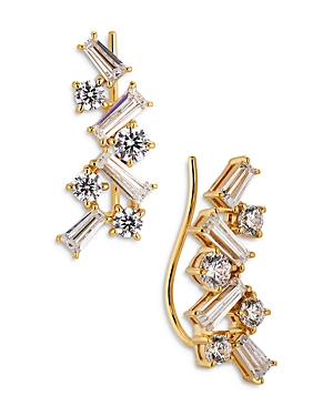 Nadri Tezoro Cubic Zirconia Cluster Climber Earrings In Gold