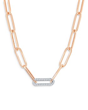 Bloomingdale's - Diamond Paperclip Necklace in 14K White & Rose Gold, 0.70 ct. t.w. - 100% Exclusive