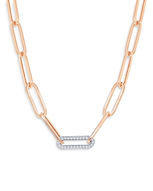 Bloomingdale's Diamond Paperclip Necklace In 14k White & Rose Gold, 0.70 Ct. T.w. - 100% Exclusive In Rose Gold/white