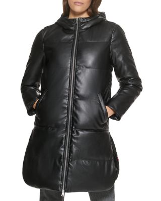 Top 42+ imagen levi’s faux leather puffer coat