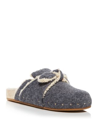 faux shearling clogs