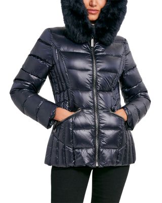 Nikki Shearling Trim Puffer Coat