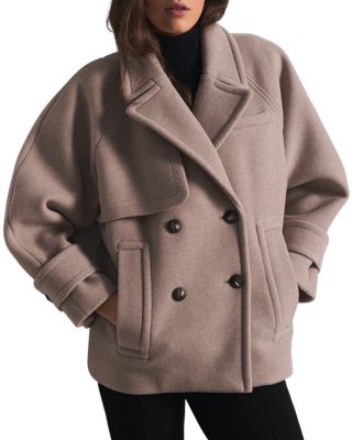 Ba sh Ba Sh Double Breasted Coat In Beige ModeSens