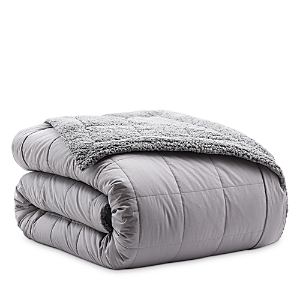 Bloomingdale's Reversible Sherpa Blanket, King - 100% Exclusive In Grey/charcoal