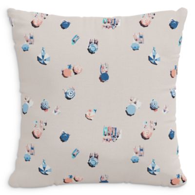 Cloth & Company The Beach Scene Linen Decorative Pillow with Feather Insert, 22 x 22