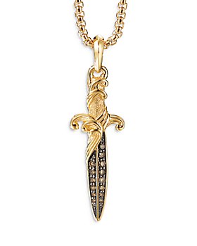 David Yurman - 18K Yellow Gold Cognac Diamond Dagger Amulet Pendant