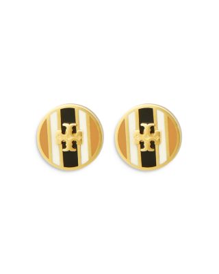 tory burch enamel logo stud earrings