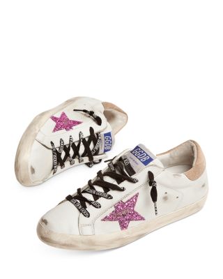 Golden Goose Women's Super-Star Glitter Star Low Top
