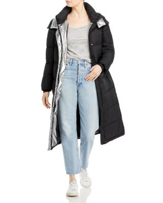 sanctuary belted maxi puffer coat