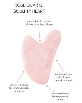 Rose Quartz Crystal Sculpty Heart Gua Sha Tool