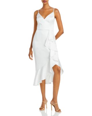 AQUA - Ruffled Midi Dress - Exclusive