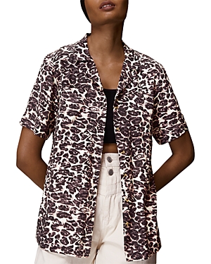 Shop Whistles Clouded Leopard Print Shirt In Multicolour