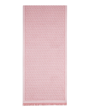 Ferragamo Sr The Gancini Wool Scarf In Pink