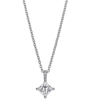Lightbox Jewelry Lightbox Basics™ Lab Grown Diamond Bale Drop Pendant Necklace In 10k White Gold, 1.0 Ct. T.w. - 100%