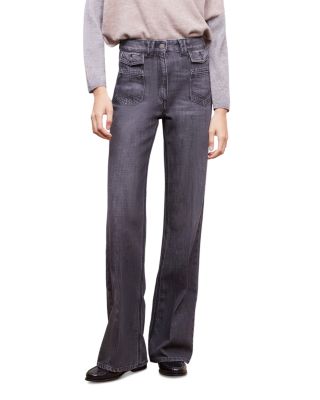 Gerard Darel Anna High Waist Flare Jeans In Blue In Grey ModeSens