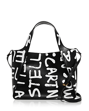 Stella Mccartney Logo Graffiti Crossbody Bag In Black