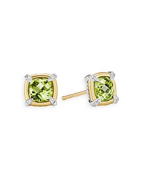 David Yurman - Petite Chatelaine® Gemstone & Diamond Stud Earrings Collection with 18K Yellow Gold